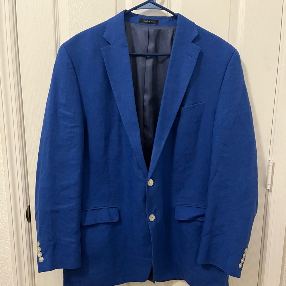 Lauren Ralph Lauren Royal Blue Linen Men's Blazer